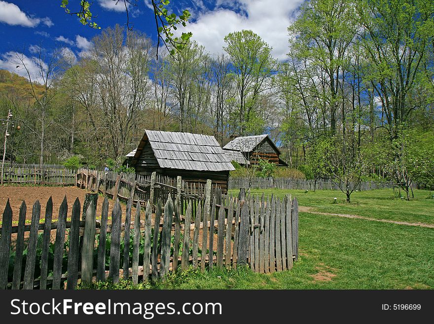 The Indian village in the Great Smoky Mountain National Park. The Indian village in the Great Smoky Mountain National Park