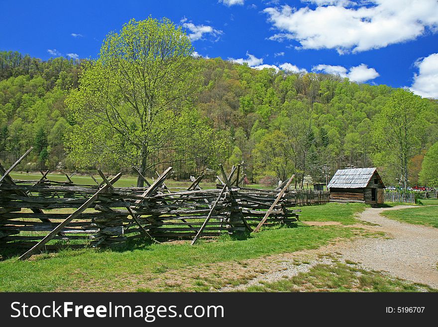 The Indian village in the Great Smoky Mountain National Park. The Indian village in the Great Smoky Mountain National Park