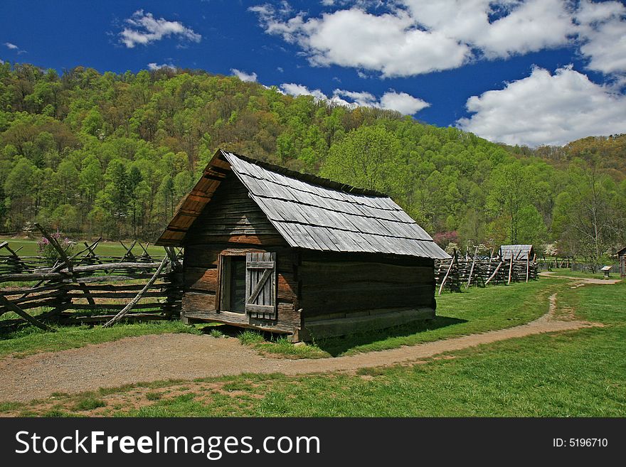 The Indian village in the Great Smoky Mountain National Park. The Indian village in the Great Smoky Mountain National Park