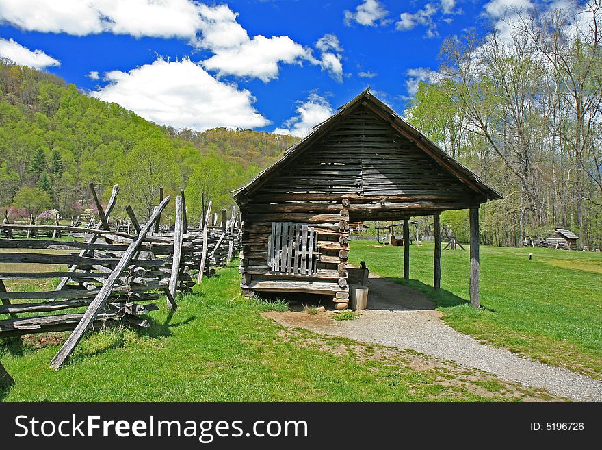 The Indian village in the Great Smoky Mountain National Park. The Indian village in the Great Smoky Mountain National Park