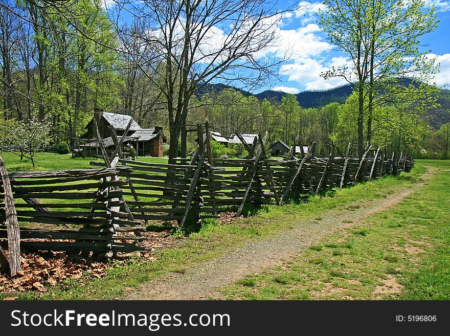 The Indian village in the Great Smoky Mountain National Park. The Indian village in the Great Smoky Mountain National Park