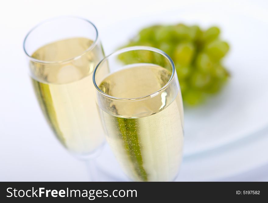 Glass Of Wine With Grape