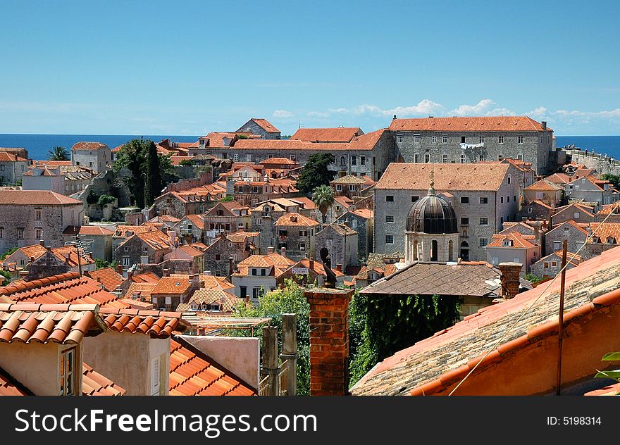 View over the old town of dubrovnik / croatia. View over the old town of dubrovnik / croatia