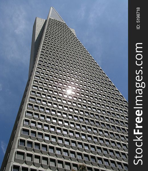 Transamerica Building in San Francisco, California shot on a bright sunny day in June 2006. Transamerica Building in San Francisco, California shot on a bright sunny day in June 2006