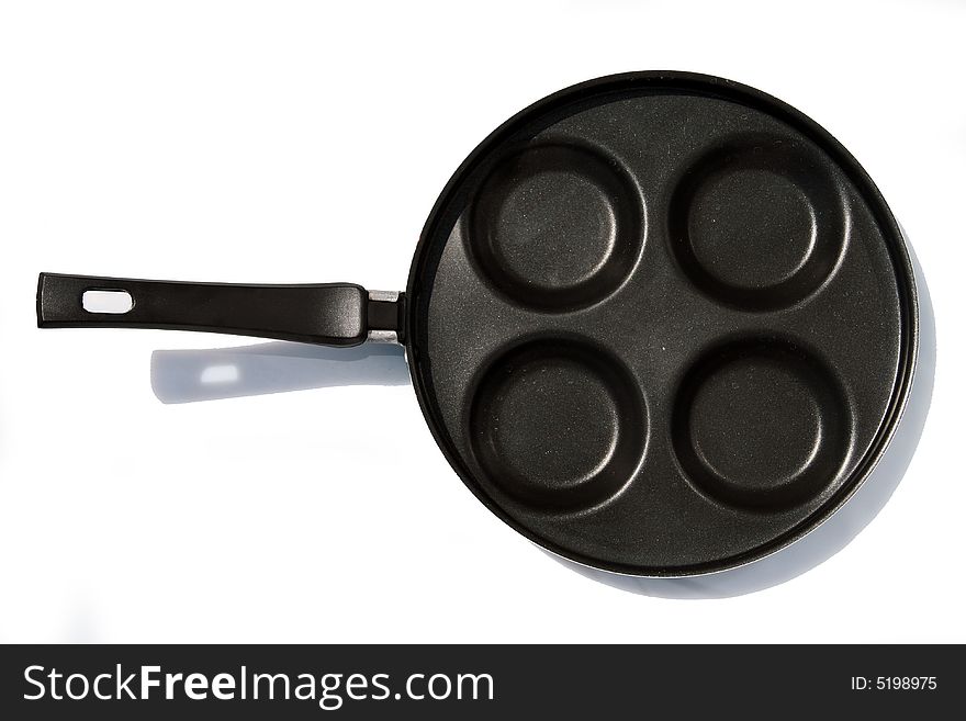 Black fraying pan for eggs. Black fraying pan for eggs