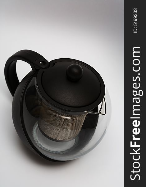 Modern glass teapot for preparation of tea