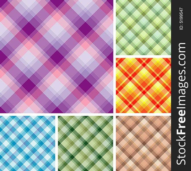 Collection of plaid. Seamless patterns. Collection of plaid. Seamless patterns