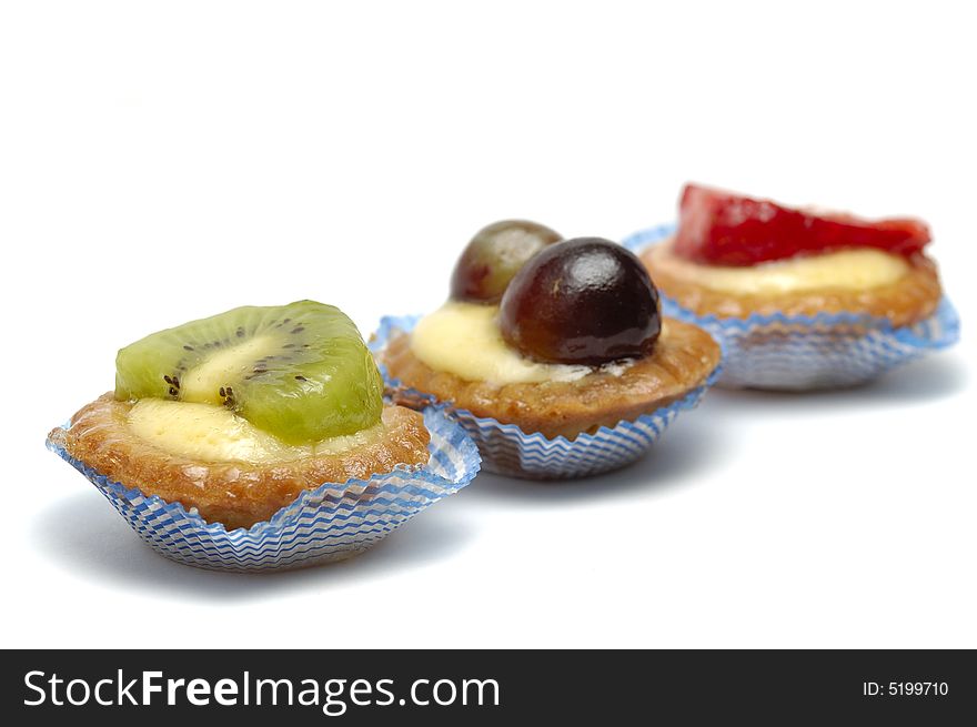 Fruit pastries isolated over a white background