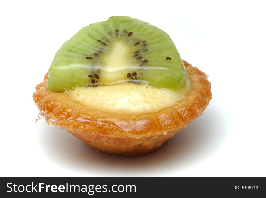 Kiwi pastry isolated over a white background