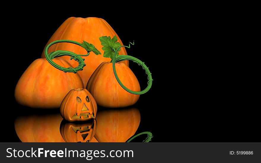 3d cg render of pumkin