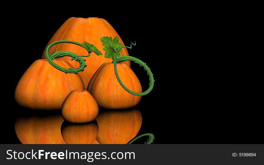 3d cg render of pumkin