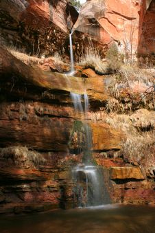 Thin Waterfall Cascade Stock Images