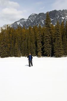 Cross Country Skiing In The Mountains Royalty Free Stock Photo Cross Country Skiing In The Mountains Royalty Free Stock Photo