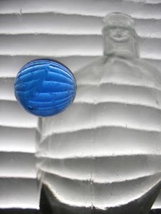 Still Life With Blue Glass Ball Stock Photo
