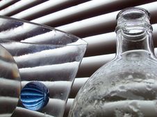 Still Life With Blue Glass Ball Stock Image