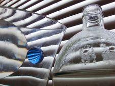 Still Life With Blue Glass Ball Stock Photography