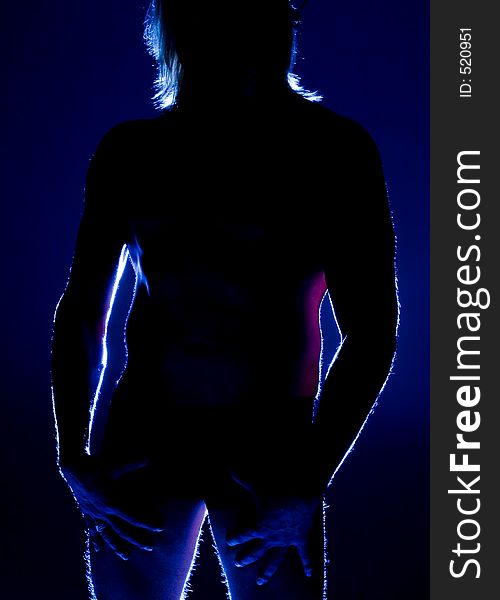 Sensual male torso silhouette