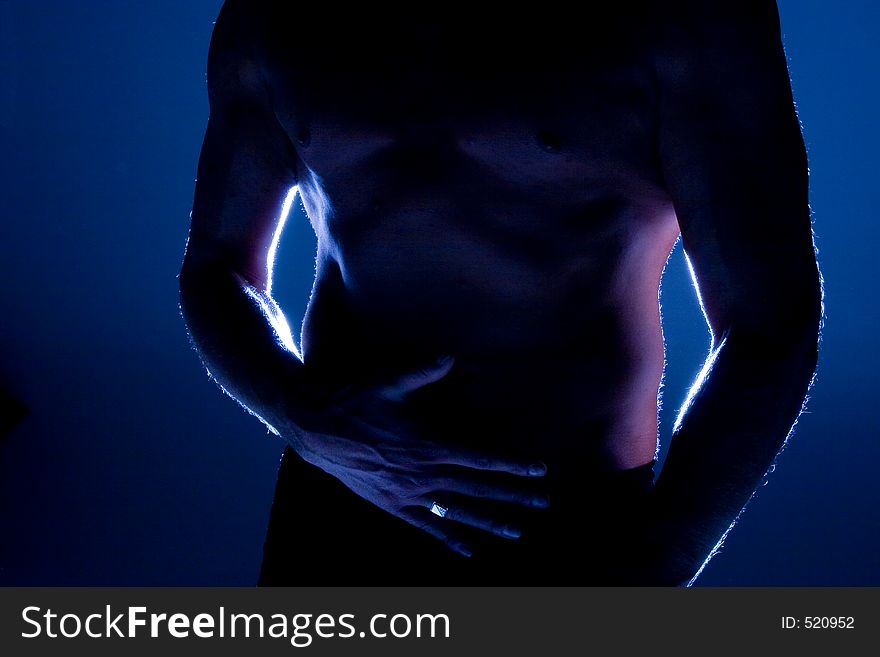 Sensual male torso silhouette