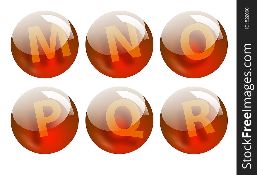 Red letters spheres