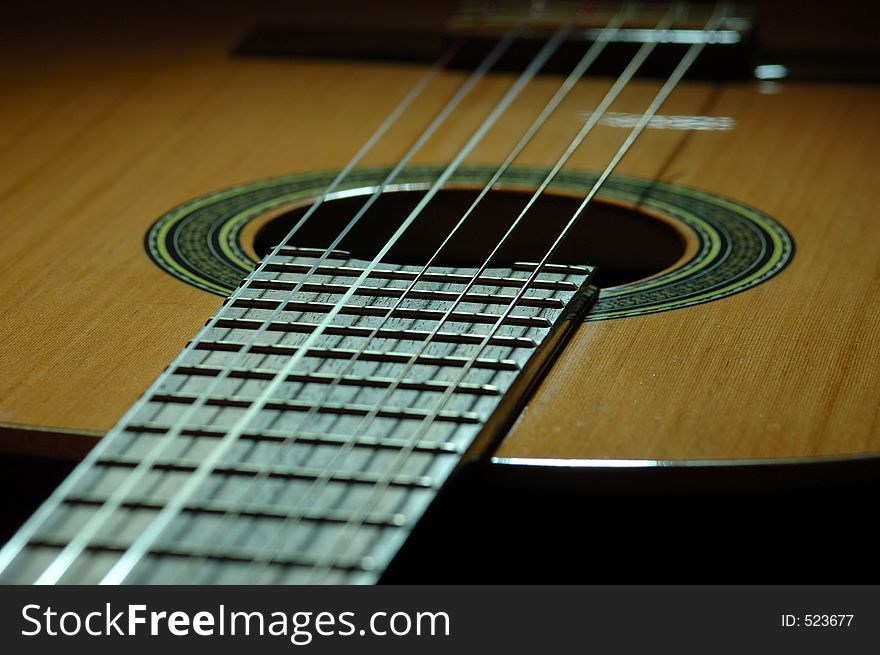 A six string spanish concert guitar. A six string spanish concert guitar