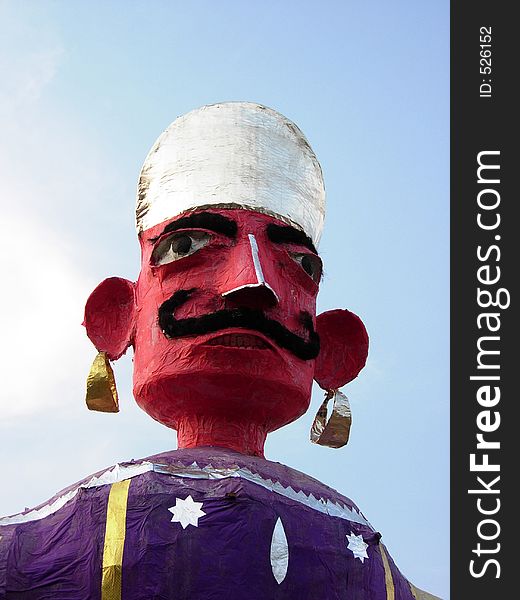 An effigy of demon in famous south Indian Festival. An effigy of demon in famous south Indian Festival