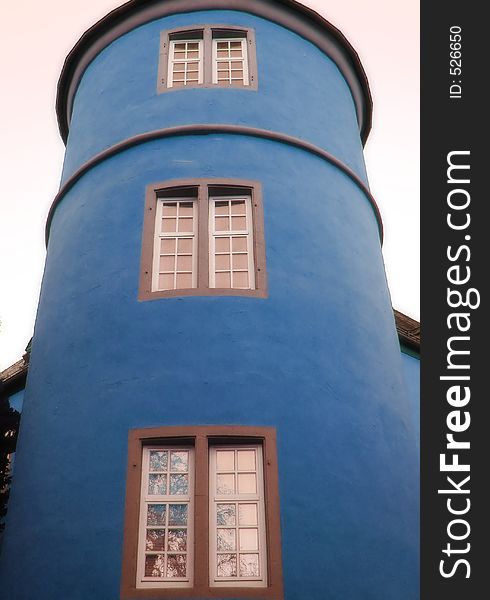 Shot of a blue tower (historic building in Germany)