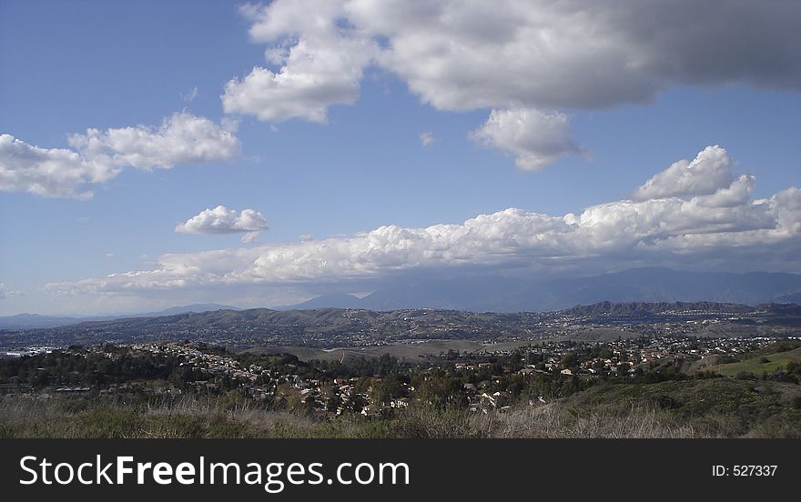 Landscape view of suburban town in California. Landscape view of suburban town in California