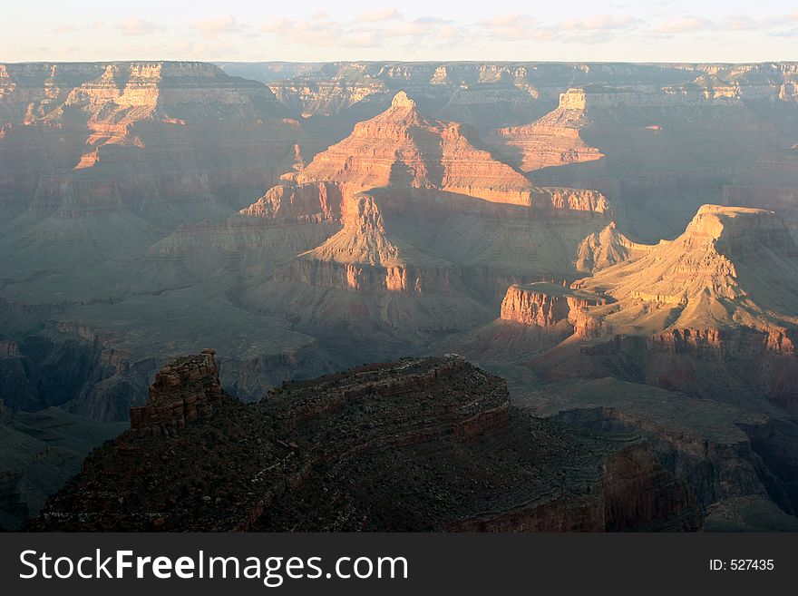 View of the Grand Canyon early morning. View of the Grand Canyon early morning