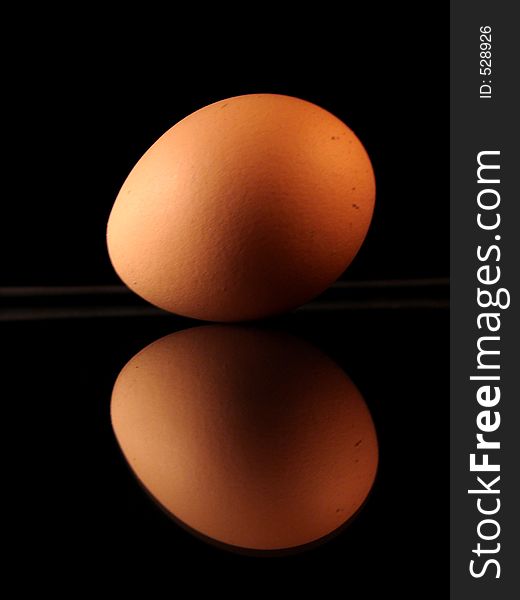 Egg reflection on black background. Egg reflection on black background