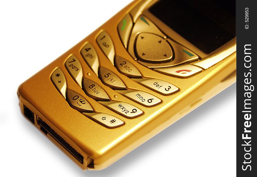 Keypad of the golden mobile phone