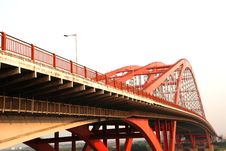 The Steel Suspension Bridge Royalty Free Stock Images