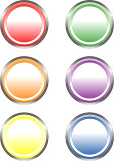 Six Glossy Circle-shaped Web Buttons Royalty Free Stock Photos
