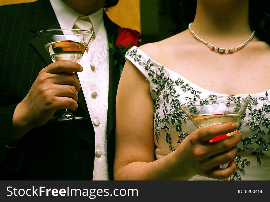 Newlywed couple during wedding reception. Newlywed couple during wedding reception