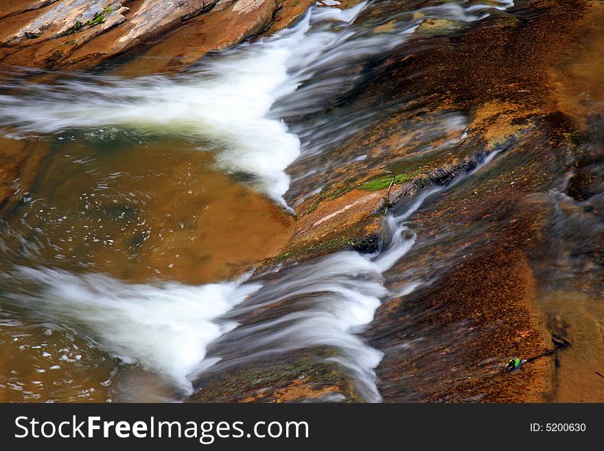 Water streams and cascades in the Great Smoky Mountain National Park