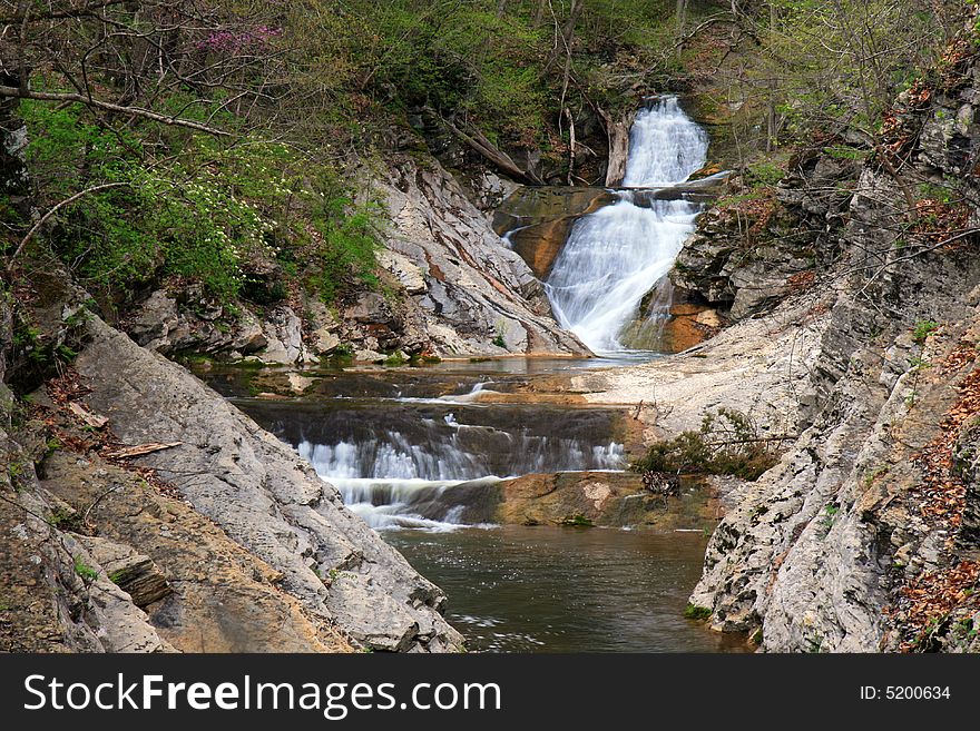 Water streams and cascades in the Great Smoky Mountain National Park