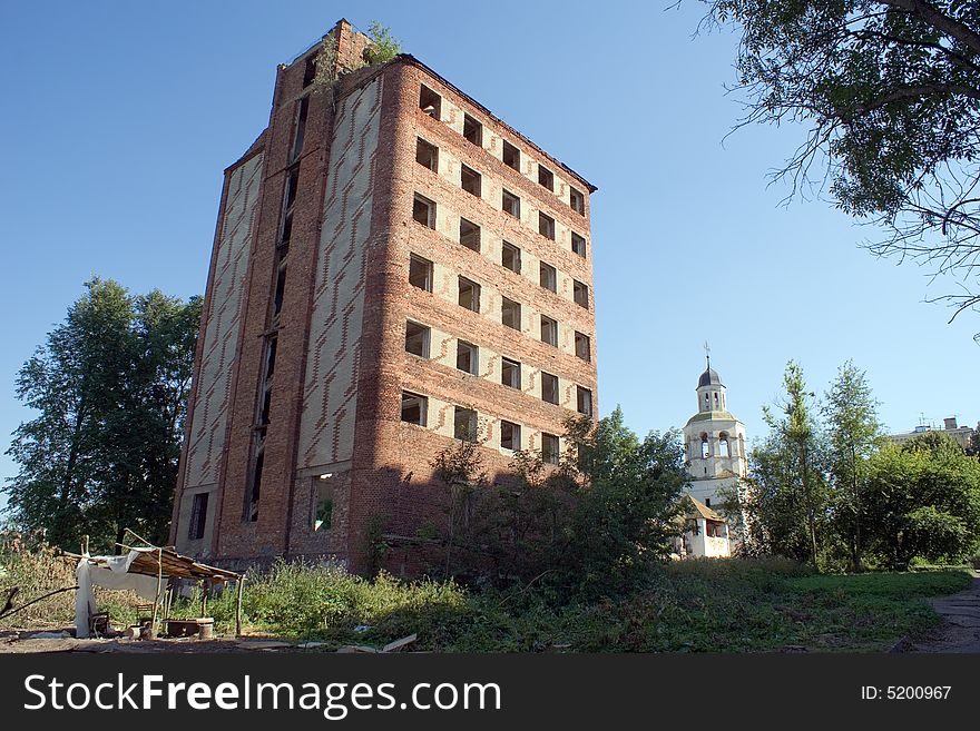 The abandoned residential building of the Communa in Smolensk, Russia