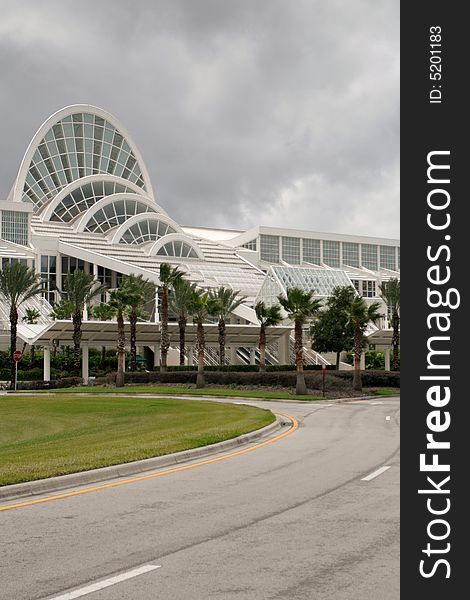 Orange County Convention Center on a cloudy day in Orlando, Florida. Orange County Convention Center on a cloudy day in Orlando, Florida.