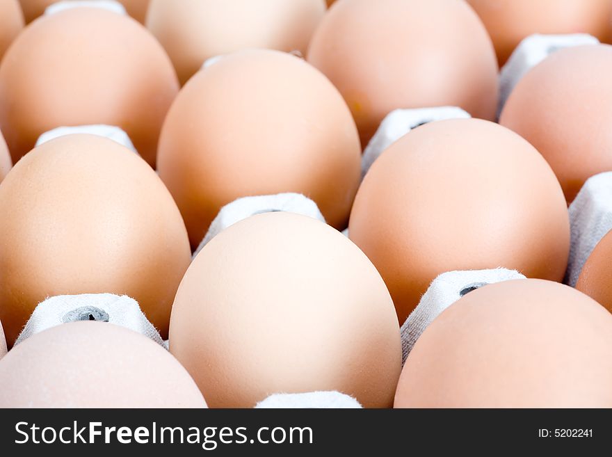 Brown eggs, isolated on white