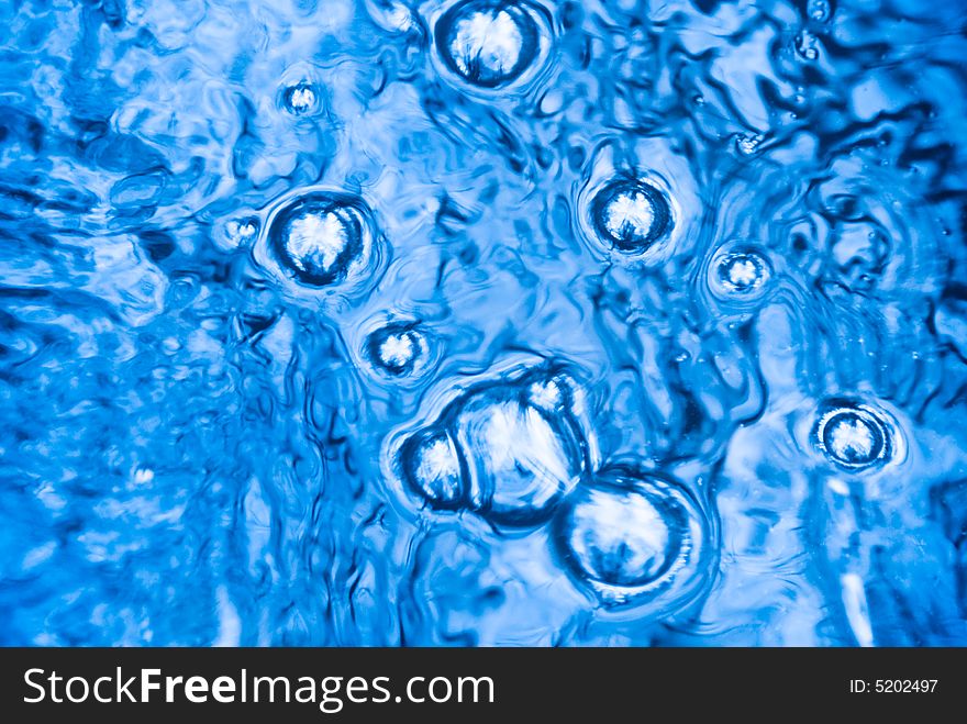 Vivid Blue Water Bubble Background