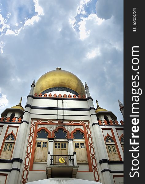 Islam Temple in Singapore against clouds. Islam Temple in Singapore against clouds