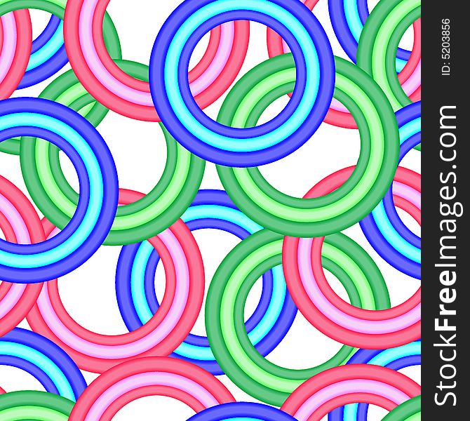 Seamless vivid texture with 3d rings. Seamless vivid texture with 3d rings