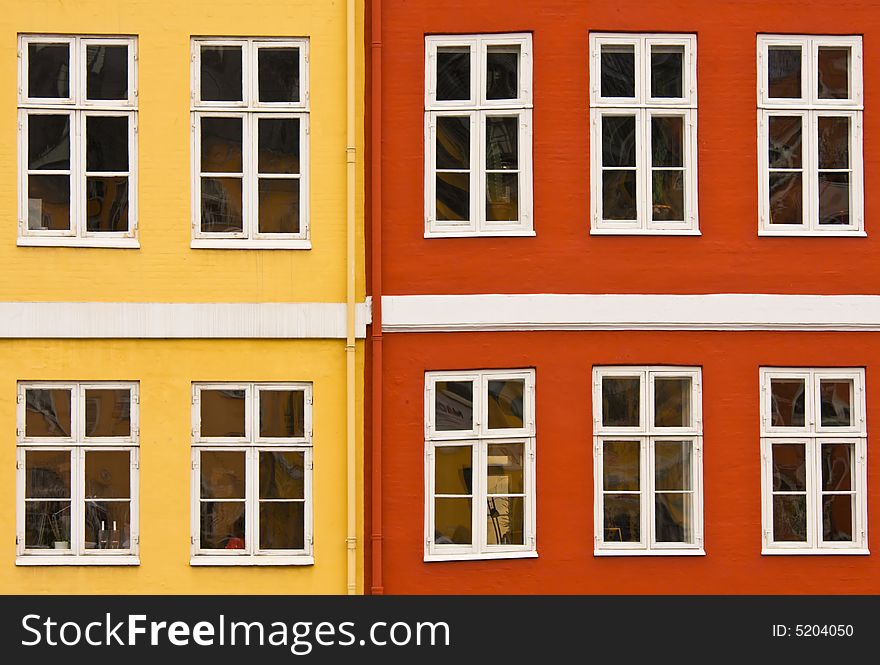 Windows of a colorful building