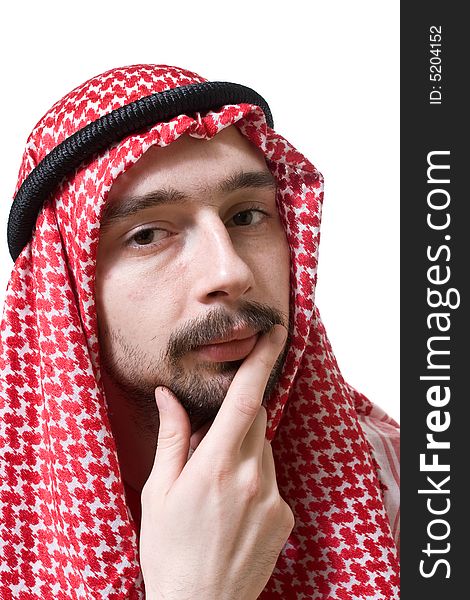 Thoughtful arabian young man