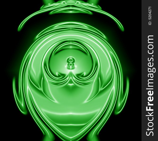 Green abstract design like a head. Green abstract design like a head
