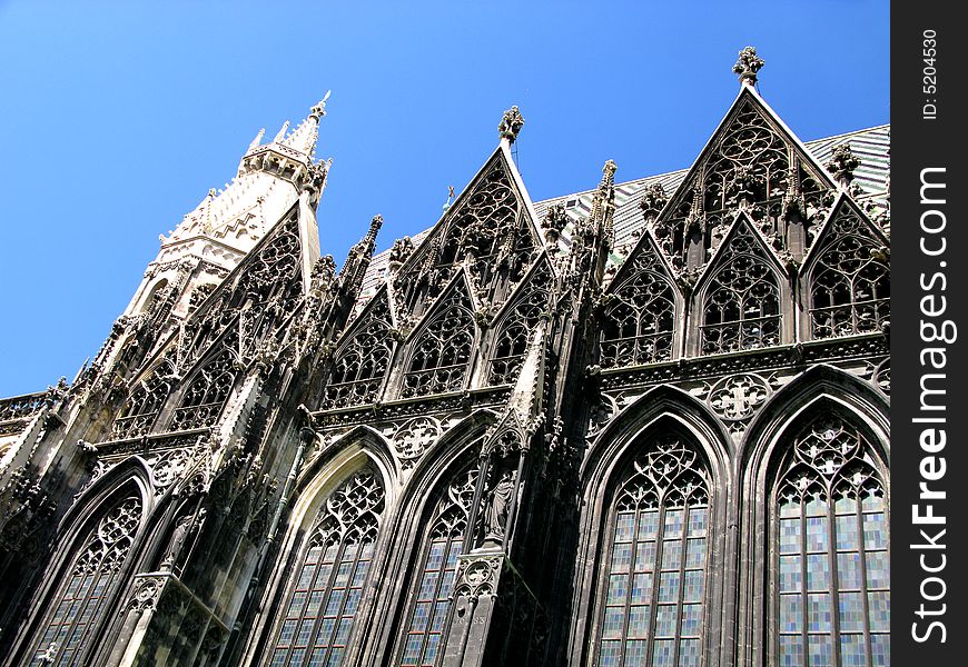 Exterior fragment from Stephansdom cathedral - Vienna, Austria