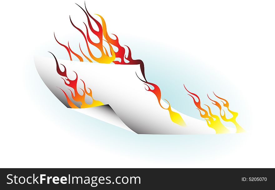 This image is a burning paper vector. This image is a burning paper vector.