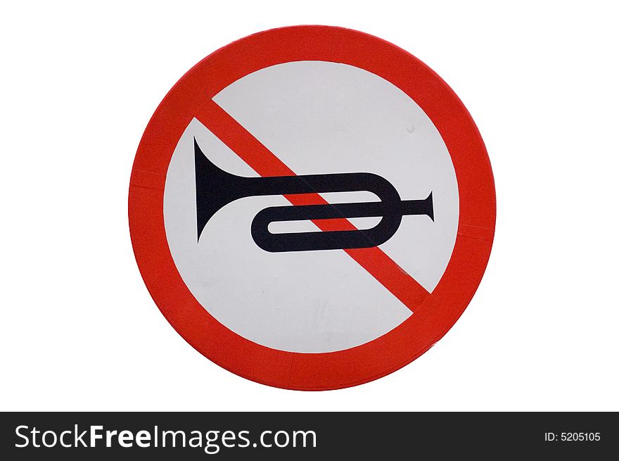 No trumpet or horn playing sign. No trumpet or horn playing sign