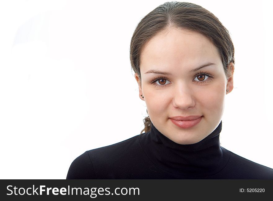 Beauty woman portrait on white background