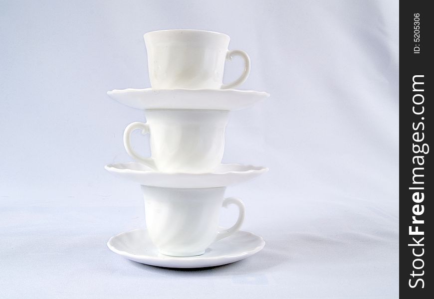 A stack of cups and saucers. A stack of cups and saucers
