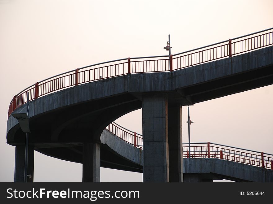 The Curving Footbridge Railing